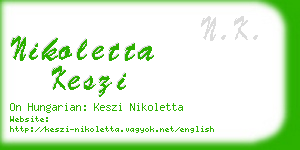 nikoletta keszi business card